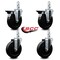 Service Caster 5'' Soft Rubber Wheel Swivel 7/8'' Square Stem Caster Set 2 Brakes, 4PK SCC-SQ20S514-SRS-PLB-78-2-S-2 - alternate 2